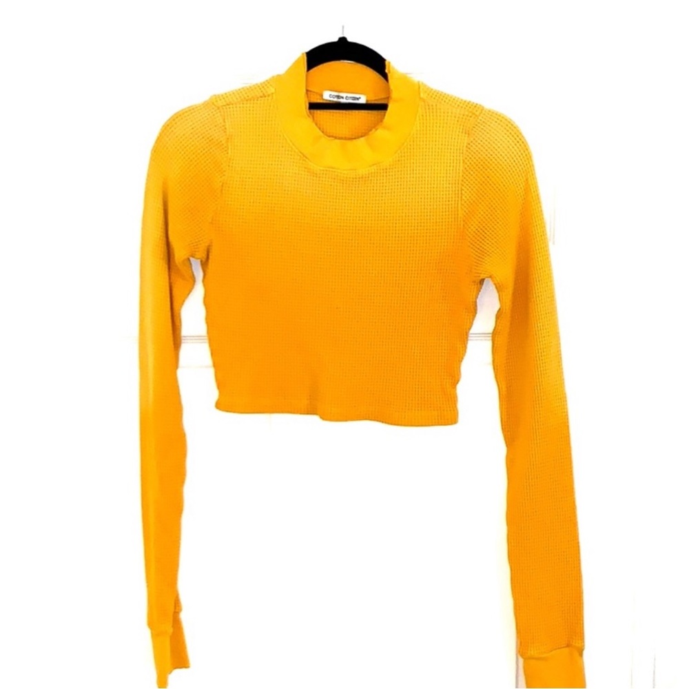 COTTON CITIZEN - Yellow Thermal Crop Top
